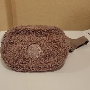 PINK Victoria's Secret Taupe Sherpa Belt Bag